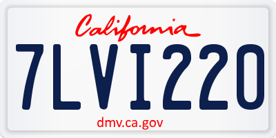CA license plate 7LVI220