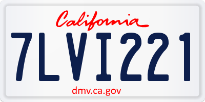 CA license plate 7LVI221