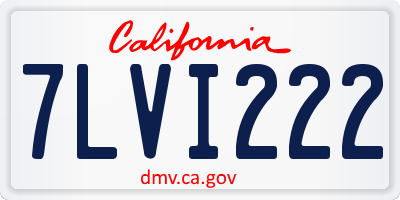 CA license plate 7LVI222