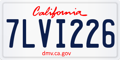 CA license plate 7LVI226