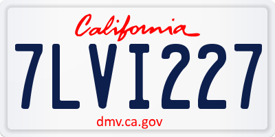 CA license plate 7LVI227