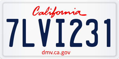CA license plate 7LVI231