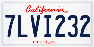 CA license plate 7LVI232