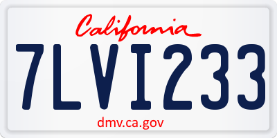 CA license plate 7LVI233