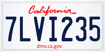 CA license plate 7LVI235