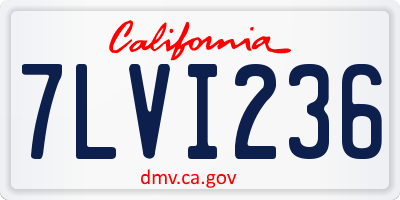 CA license plate 7LVI236