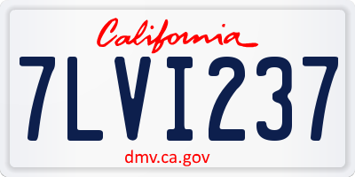 CA license plate 7LVI237