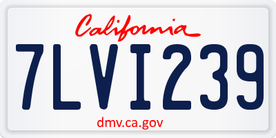 CA license plate 7LVI239