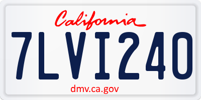 CA license plate 7LVI240