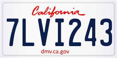 CA license plate 7LVI243