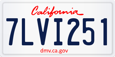 CA license plate 7LVI251