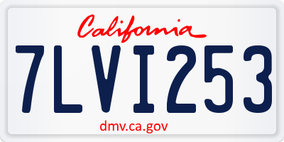 CA license plate 7LVI253