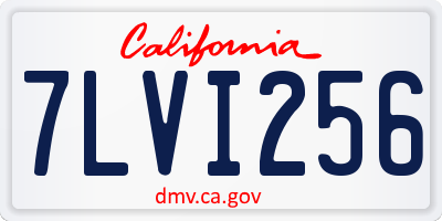 CA license plate 7LVI256