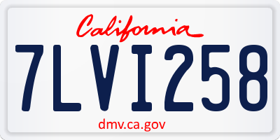 CA license plate 7LVI258
