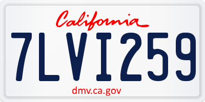 CA license plate 7LVI259