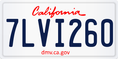 CA license plate 7LVI260