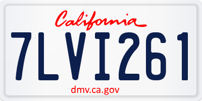 CA license plate 7LVI261