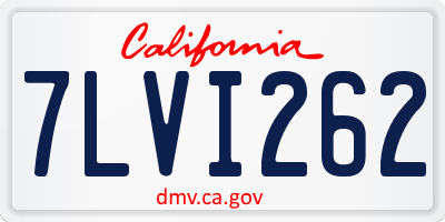 CA license plate 7LVI262