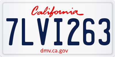 CA license plate 7LVI263