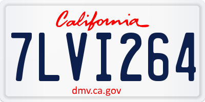 CA license plate 7LVI264