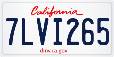 CA license plate 7LVI265