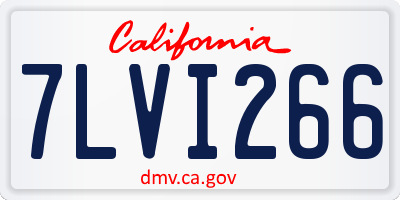CA license plate 7LVI266