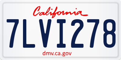 CA license plate 7LVI278