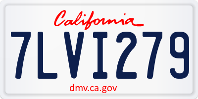 CA license plate 7LVI279