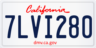 CA license plate 7LVI280