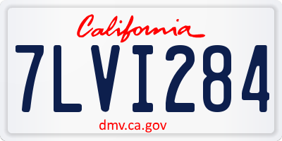 CA license plate 7LVI284