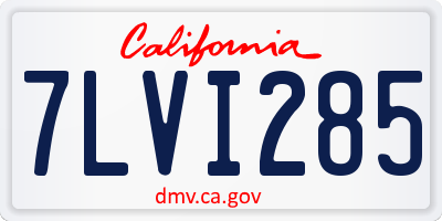 CA license plate 7LVI285