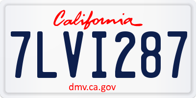 CA license plate 7LVI287