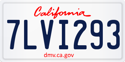 CA license plate 7LVI293