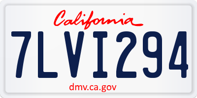 CA license plate 7LVI294