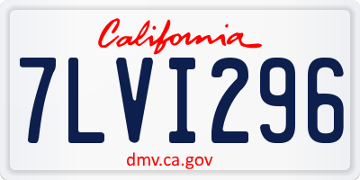 CA license plate 7LVI296