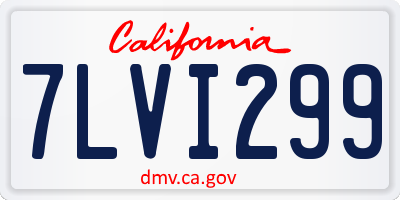 CA license plate 7LVI299
