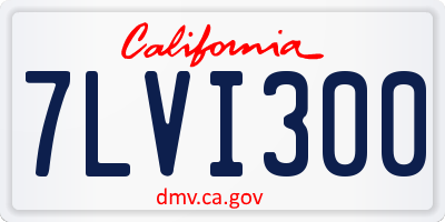 CA license plate 7LVI300