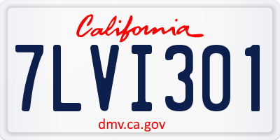 CA license plate 7LVI301