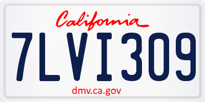 CA license plate 7LVI309