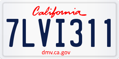 CA license plate 7LVI311