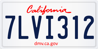 CA license plate 7LVI312