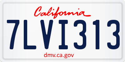 CA license plate 7LVI313