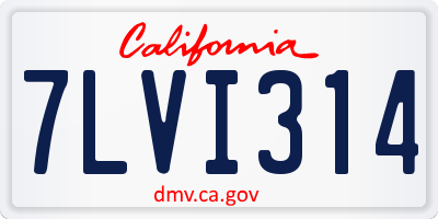 CA license plate 7LVI314