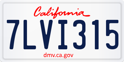 CA license plate 7LVI315
