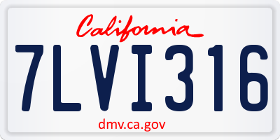 CA license plate 7LVI316