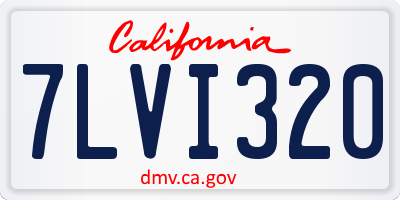CA license plate 7LVI320