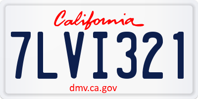 CA license plate 7LVI321