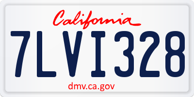 CA license plate 7LVI328