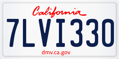 CA license plate 7LVI330