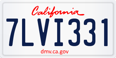 CA license plate 7LVI331